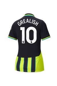 Manchester City Jack Grealish #10 Jalkapallovaatteet Naisten Vieraspaita 2024-25 Lyhythihainen